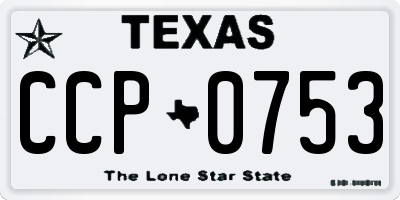 TX license plate CCP0753