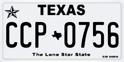 TX license plate CCP0756