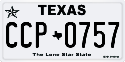 TX license plate CCP0757