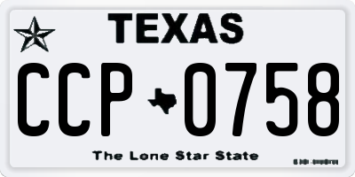 TX license plate CCP0758