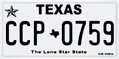 TX license plate CCP0759