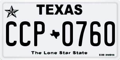 TX license plate CCP0760