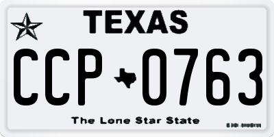 TX license plate CCP0763
