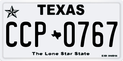 TX license plate CCP0767