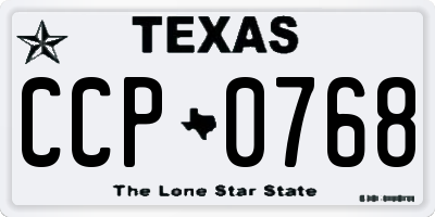 TX license plate CCP0768