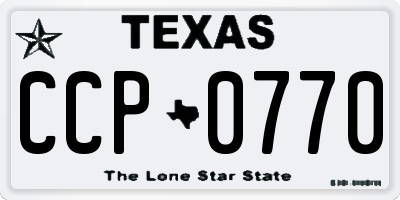 TX license plate CCP0770