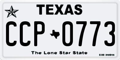 TX license plate CCP0773