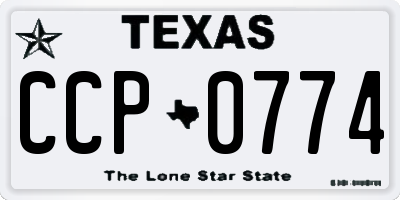 TX license plate CCP0774