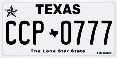 TX license plate CCP0777