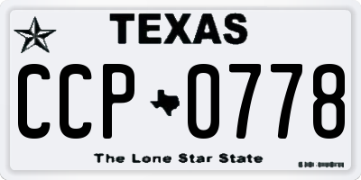 TX license plate CCP0778