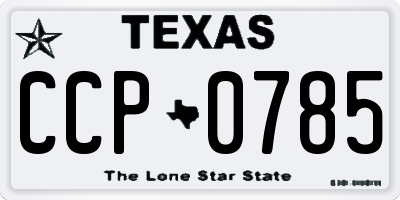 TX license plate CCP0785