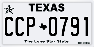 TX license plate CCP0791