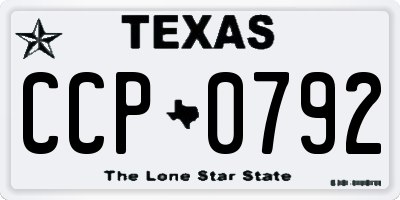 TX license plate CCP0792