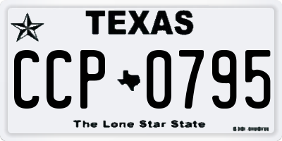 TX license plate CCP0795