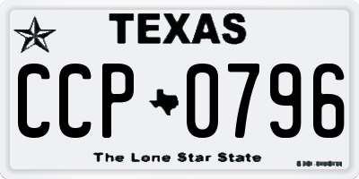 TX license plate CCP0796
