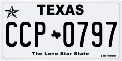 TX license plate CCP0797