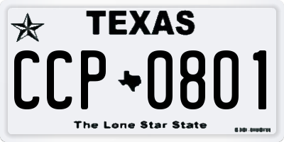 TX license plate CCP0801