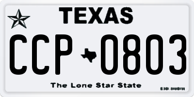 TX license plate CCP0803