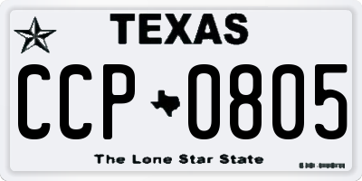 TX license plate CCP0805