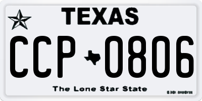 TX license plate CCP0806