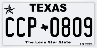 TX license plate CCP0809