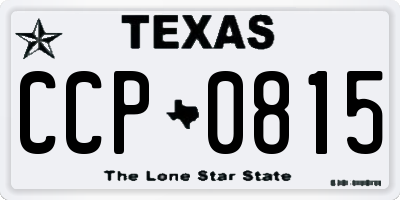 TX license plate CCP0815