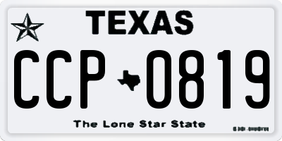 TX license plate CCP0819