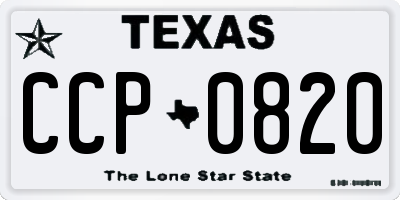 TX license plate CCP0820