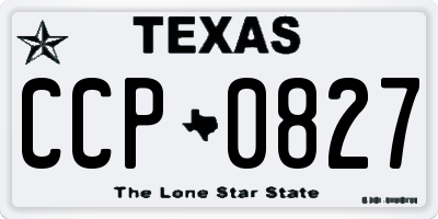 TX license plate CCP0827