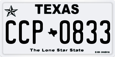 TX license plate CCP0833