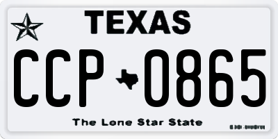 TX license plate CCP0865