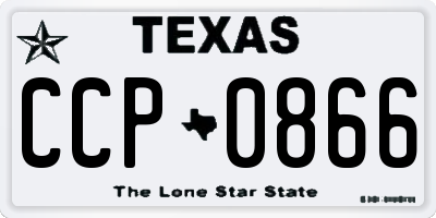 TX license plate CCP0866