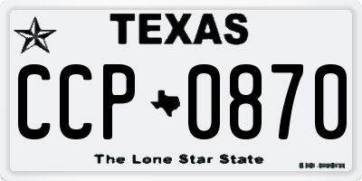 TX license plate CCP0870