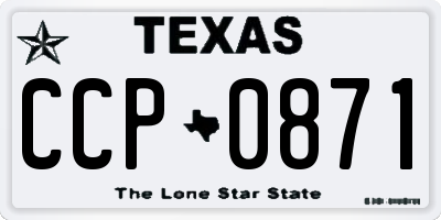 TX license plate CCP0871