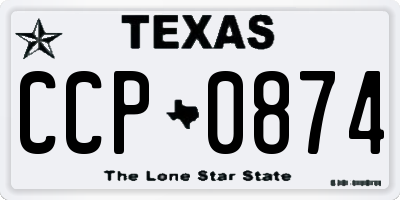 TX license plate CCP0874