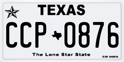 TX license plate CCP0876
