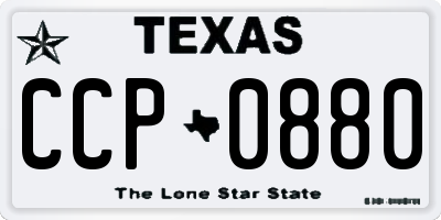TX license plate CCP0880