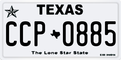 TX license plate CCP0885