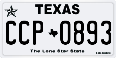 TX license plate CCP0893