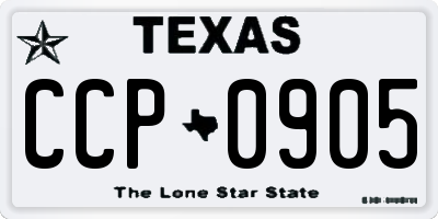 TX license plate CCP0905