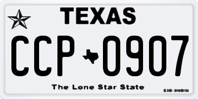 TX license plate CCP0907