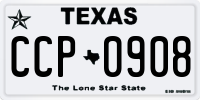 TX license plate CCP0908