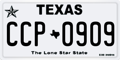 TX license plate CCP0909