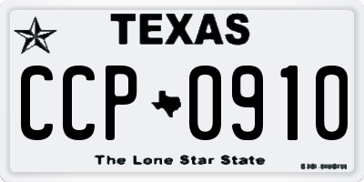 TX license plate CCP0910