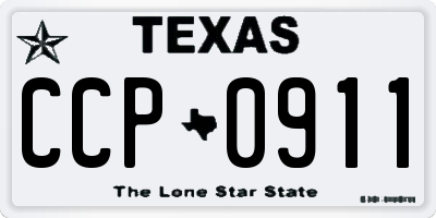 TX license plate CCP0911