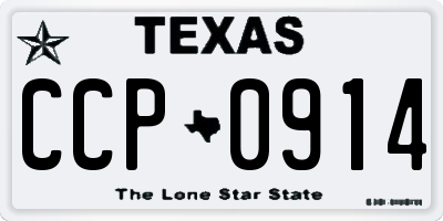 TX license plate CCP0914