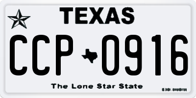 TX license plate CCP0916