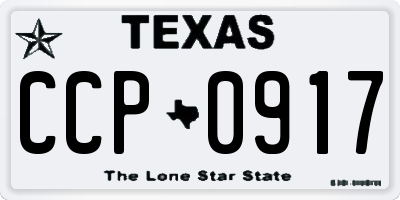 TX license plate CCP0917