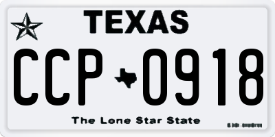 TX license plate CCP0918