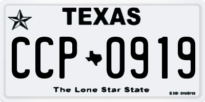 TX license plate CCP0919